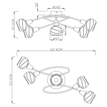 Globo - LED tvirtinamas sietynas 5xE14/4W/230V