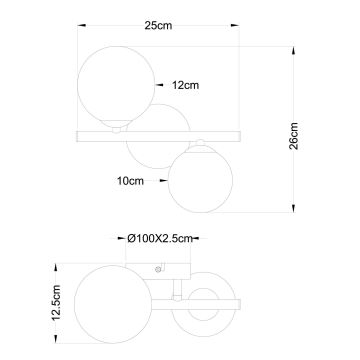 Globo - LED Ant pagrindo montuojamas sietynas 2xG9/3W/230V chromas