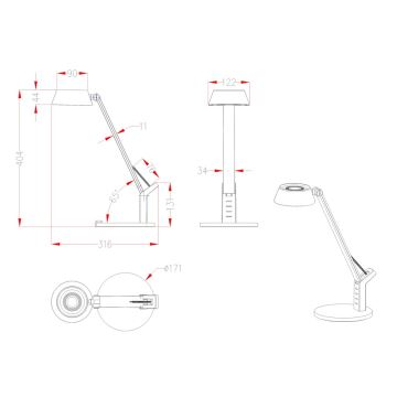 Globo - LED Pritemdoma stalinė lempa LED/8W/230V