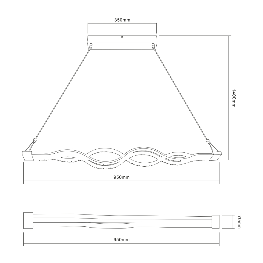 Globo 67109-30 - LED Pritemdomas, ant virvės kabinamas, lubinis šviestuvas PILLA 1xLED/30W/230V + Nuotolinio valdymo pultas