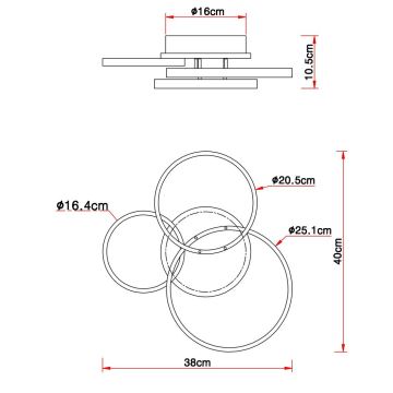 Globo - LED Ant pagrindo montuojamas sietynas LED/30W/230V