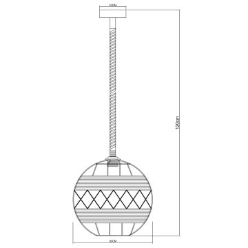 Globo - Sietynas, kabinamas ant virvės 1xE27/60W/230V