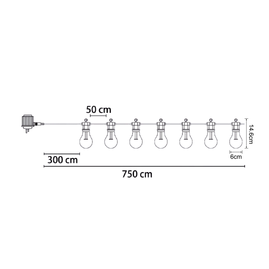 Globo - LED dekoratyvinė girlianda 10xLED/4,2W/230V IP44