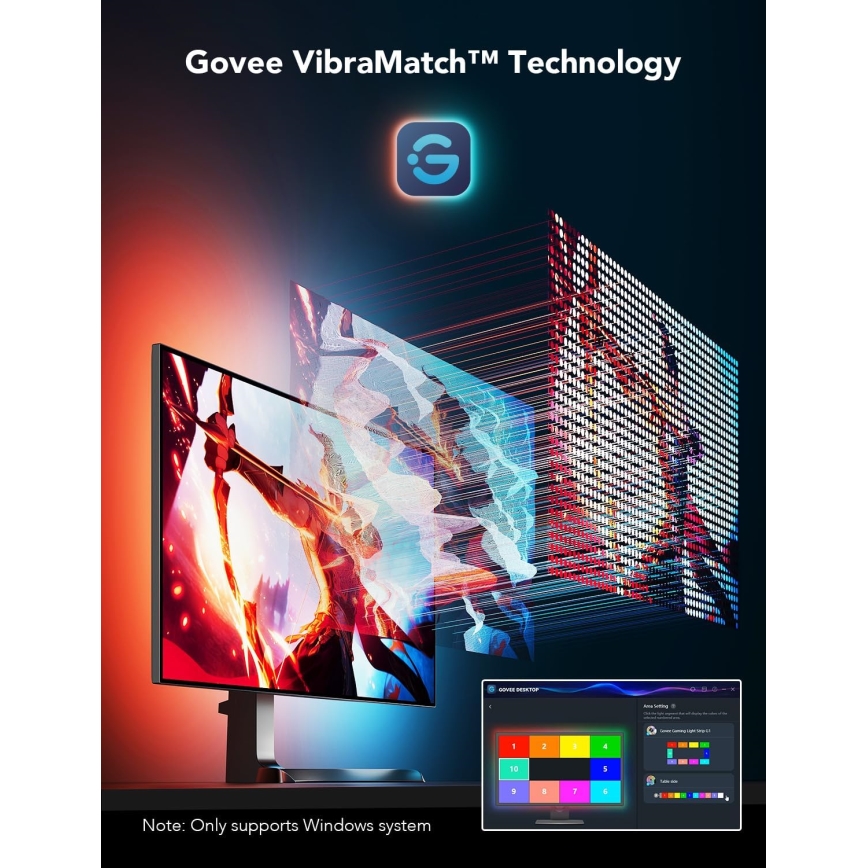 Govee - Dreamview G1 Smart LED RGBIC Monitoriaus apšvietimas 27-34" Wi-Fi