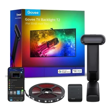 Govee - DreamView T2 DUAL TV 55-65" SMART LED foninis apšvietimas RGBIC Wi-Fi + nuotolinio valdymo pultas