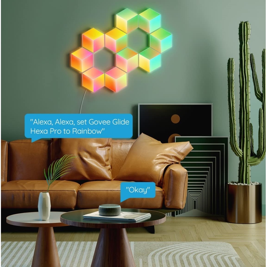 Govee - KOMPLEKTAS 10x LED šviestuvas Glide Hexa Pro LED Smart RGBIC Wi-Fi