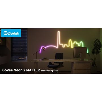 Govee - Neon 2 MATTER lankstoma LED juosta 5m RGBIC Wi-Fi IP67