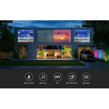 Govee - RGBIC Curtain Apšvietimas 520 LED 1,5x2m Wi-Fi IP65