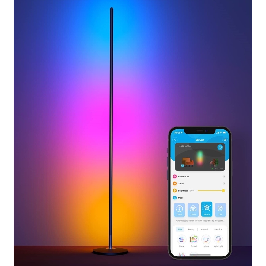 Govee - RGBICW Smart Kampas Floor Lamp Wi-Fi