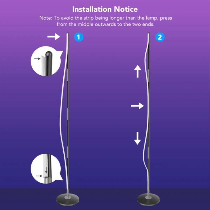 Govee - RGBICW Smart Kampas Floor Lamp Wi-Fi