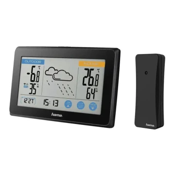 Hama - Meteorologinė stotis su spalvotu LCD ekranu 3xAAA juoda