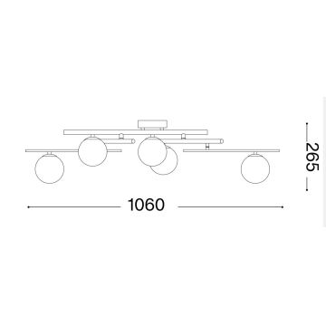 Ideal Lux - LED Ant pagrindo montuojamas sietynas ATLAS 5xG9/3W/230V juoda