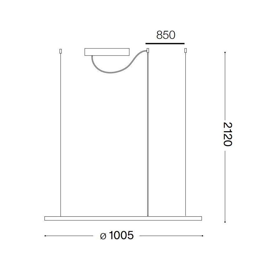 Ideal Lux - LED Pakabinamas sietynas HULAHOOP LED/46W/230V diametras 100 cm balta