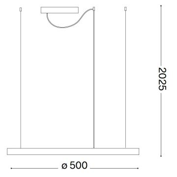 Ideal Lux - LED Pakabinamas sietynas ORACLE SLIM LED/32W/230V diametras 50 cm juoda