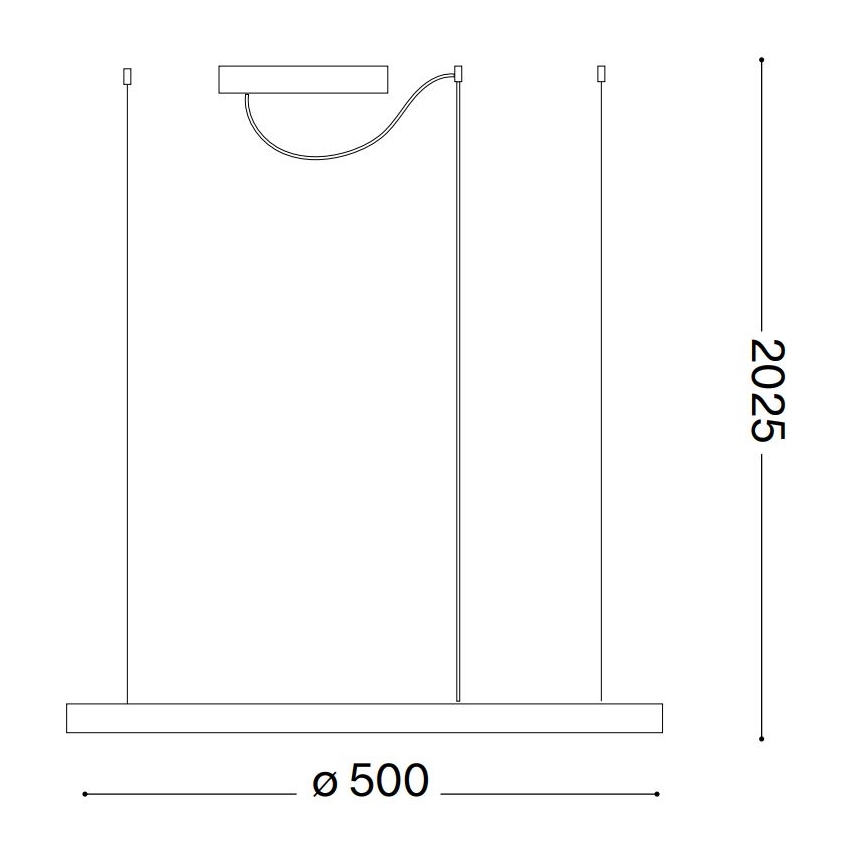 Ideal Lux - LED Pakabinamas sietynas ORACLE SLIM LED/32W/230V diametras 50 cm juoda