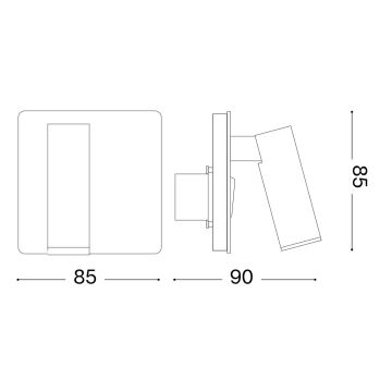 Ideal Lux - LED sieninis akcentinis šviestuvas LITE LED/3W/230V žalvaris