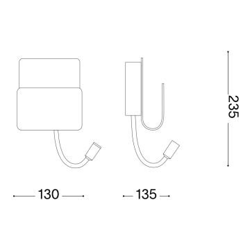 Ideal Lux - LED sieninis akcentinis šviestuvas su flexible mažas lempa PROBE LED/9W/230V USB balta