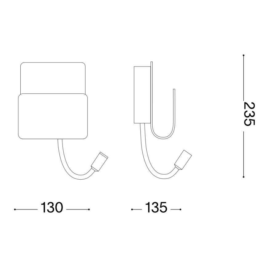 Ideal Lux - LED sieninis akcentinis šviestuvas su flexible mažas lempa PROBE LED/9W/230V USB balta