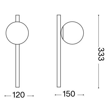 Ideal Lux - LED sieninis šviestuvas BINOMIO 1xG9/3W/230V auksas