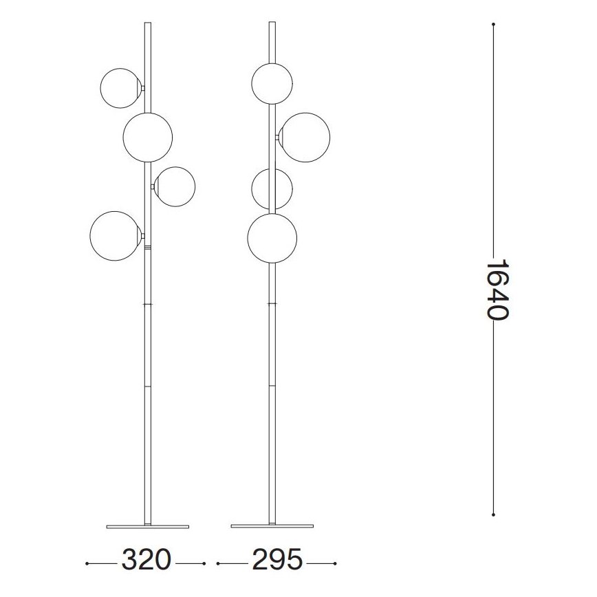 Ideal Lux - LED toršeras PERLAGE 4xG9/3W/230V juoda