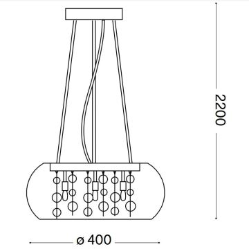 Ideal Lux - Pakabinamas sietynas AUDI 5xG9/40W/230V permatoma