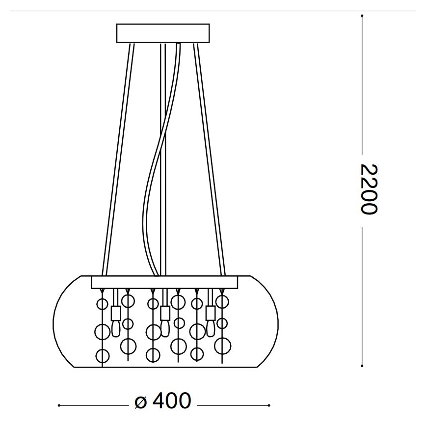 Ideal Lux - Pakabinamas sietynas AUDI 5xG9/40W/230V permatoma