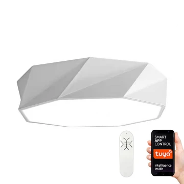 Immax NEO 07131-W80 - LED SMART Pritemdomas lubinis šviestuvas DIAMANTE balta LED/60W/230V + nuotolinio valdymo pultas 80cm Tuya ZigBee