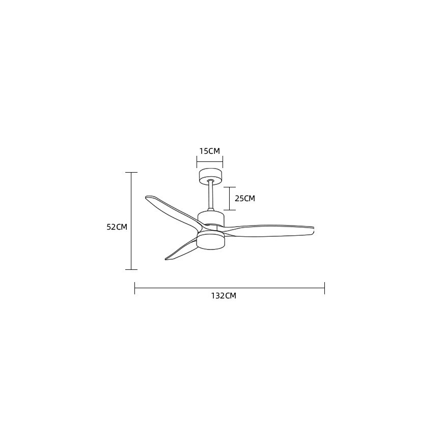 Immax NEO 07165-S - LED lubinis ventiliatorius ELEGANTE LED/18W/230V ąžuolas Wi-Fi Tuya + nuotolinio valdymo pultas