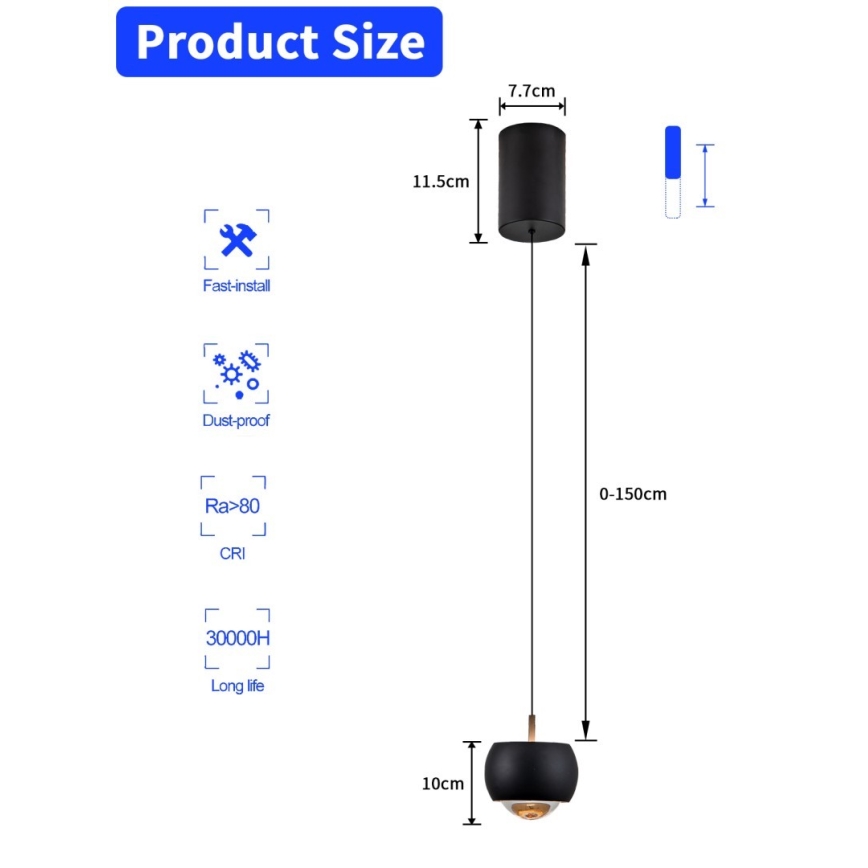 Immax NEO 07219L - LED Pritemdomas pakabinamas sietynas DORMINE LED/6W/230V matinė juoda Tuya + nuotolinio valdymo pultas