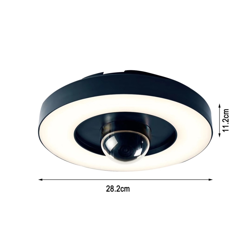 Immax NEO 07792L - LED Išmani lauko kamera su šviestuvu RING 22W/230V IP44 Wi-Fi Tuya