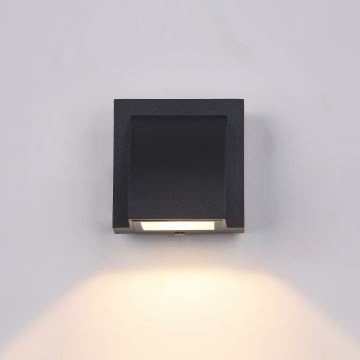 ITALUX - LED sieninis lauko šviestuvas EDGAR LED/3W/230V IP54 3000K juoda
