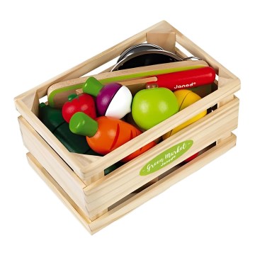 Janod - Medinė dėžutė su vaisiais ir daržovėmis