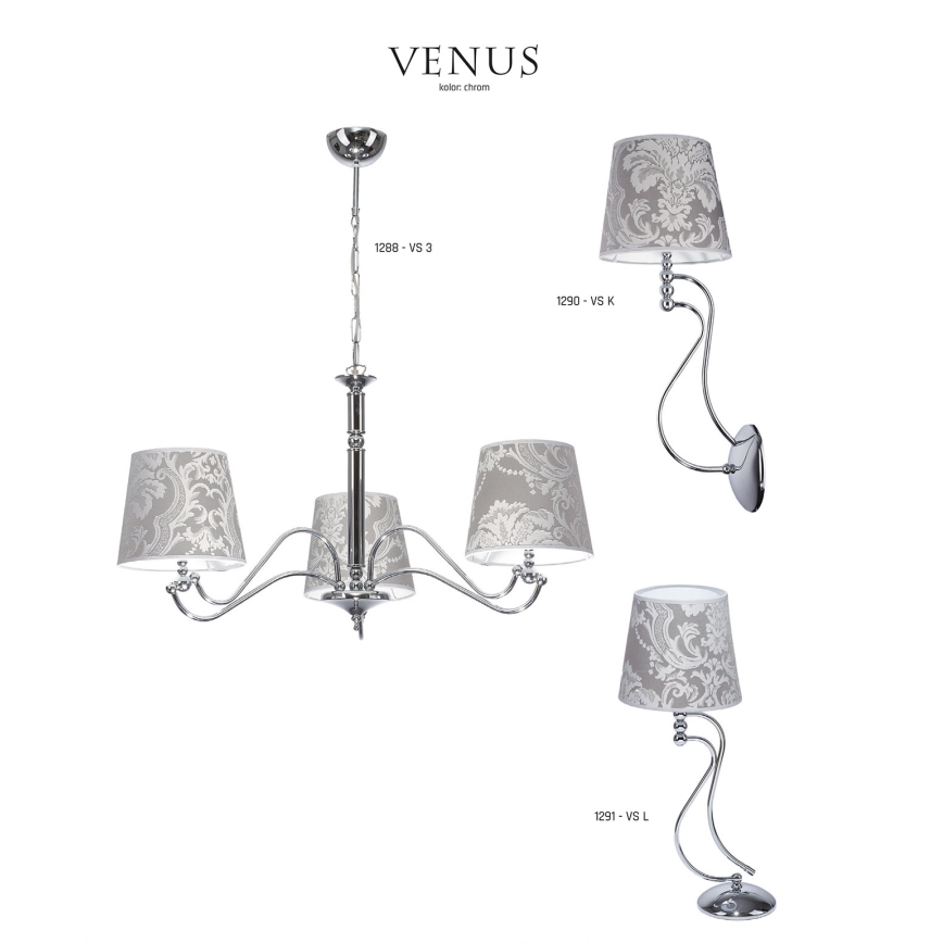 JUPITER 1288-VS3 - Pakabinamas šviestuvas VENUS 3xE27/60W