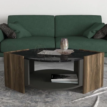 Kavos staliukas MARBEL 40x75 cm ruda/juoda
