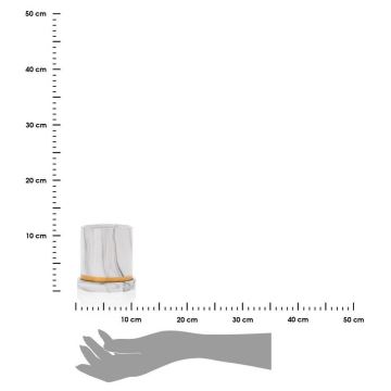 Keraminis vazonas su dubeniu HANYA 11x11 cm marmuro