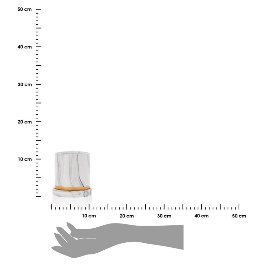 Keraminis vazonas su dubeniu HANYA 11x11 cm marmuro