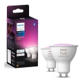 KOMPLEKTAS 2x LED RGBW Reguliuojama lemputė Philips Hue White And Color Ambiance GU10/4,2W/230V 2000-6500K