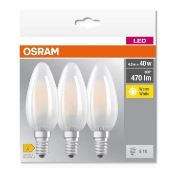 KOMPLEKTAS 3x LED elektros lemputė B40 E14/4W/230V 2700K - Osram