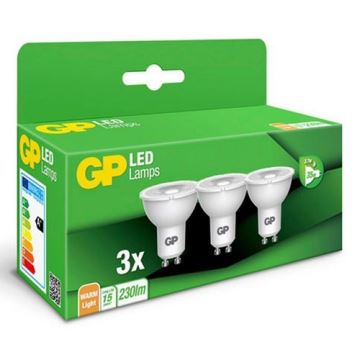 KOMPLEKTAS 3x LED elektros lemputė GU10/3,1W/230V 2700K - GP