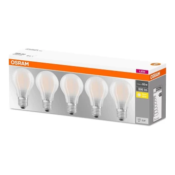 KOMPLEKTAS 5x LED elektros lemputė E27/7W/230V 2700K - Osram