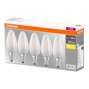 KOMPLEKTAS 5x LED Elektros lemputė VINTAGE E14/4W/230V 2700K - Osram