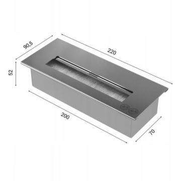 Kratki - Įmontuojamas BIO židinys 40x120 cm 3x1,1kW juodas