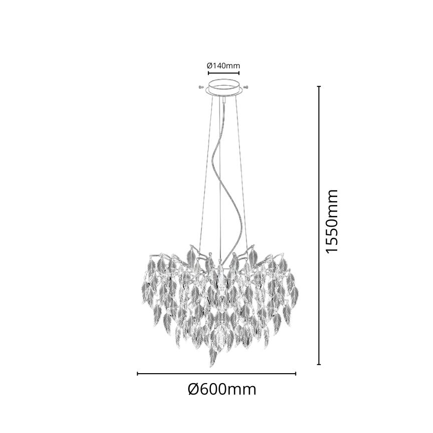 Krištolinis pakabinamas sietynas 10xG9/40W/230V juoda