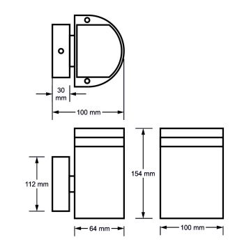 Lauko sieninis šviestuvas KORTEK 1xGU10 / 30W / 230V IP54 pilka