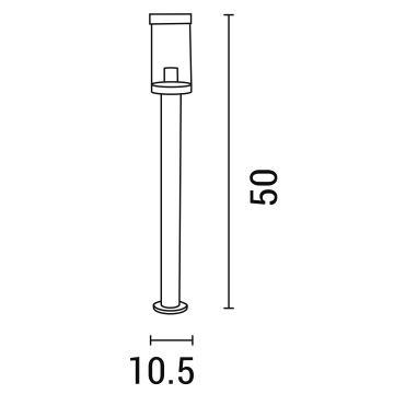 Lauko šviestuvas 1xE27/15W/230V 50 cm IP44 juoda