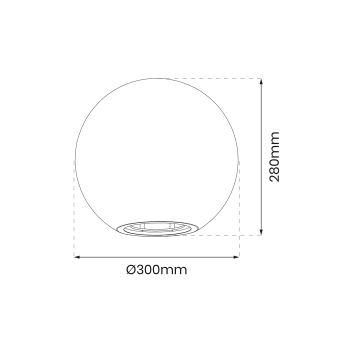 Lauko šviestuvas GLOBO 1xE27/60W/230V diametras 30 cm IP44