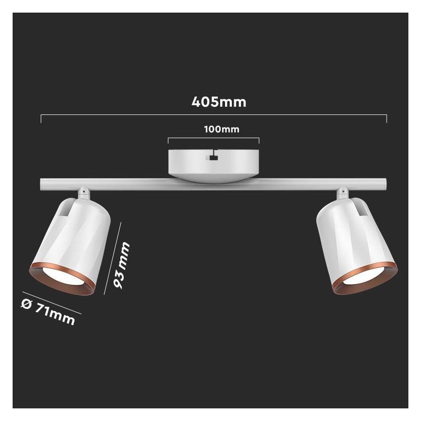 LED Akcentinis šviestuvas 2xLED/5W/230V 3000K baltas