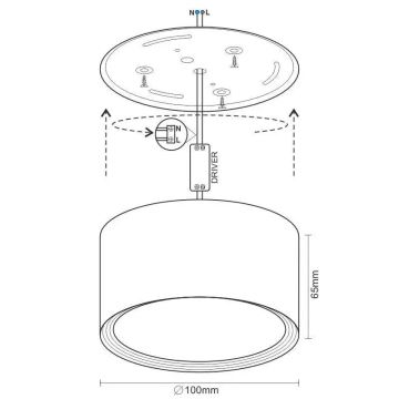 LED akcentinis šviestuvas LED/12W/230V 4000K diametras 10 cm balta