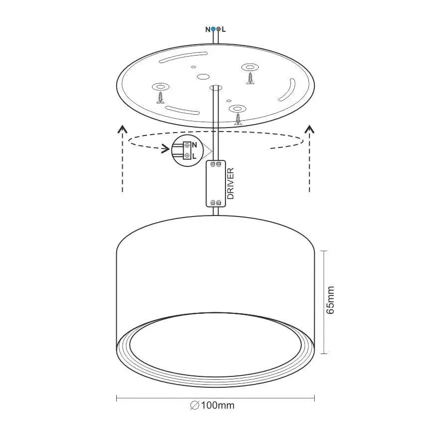 LED akcentinis šviestuvas LED/12W/230V 4000K diametras 10 cm balta