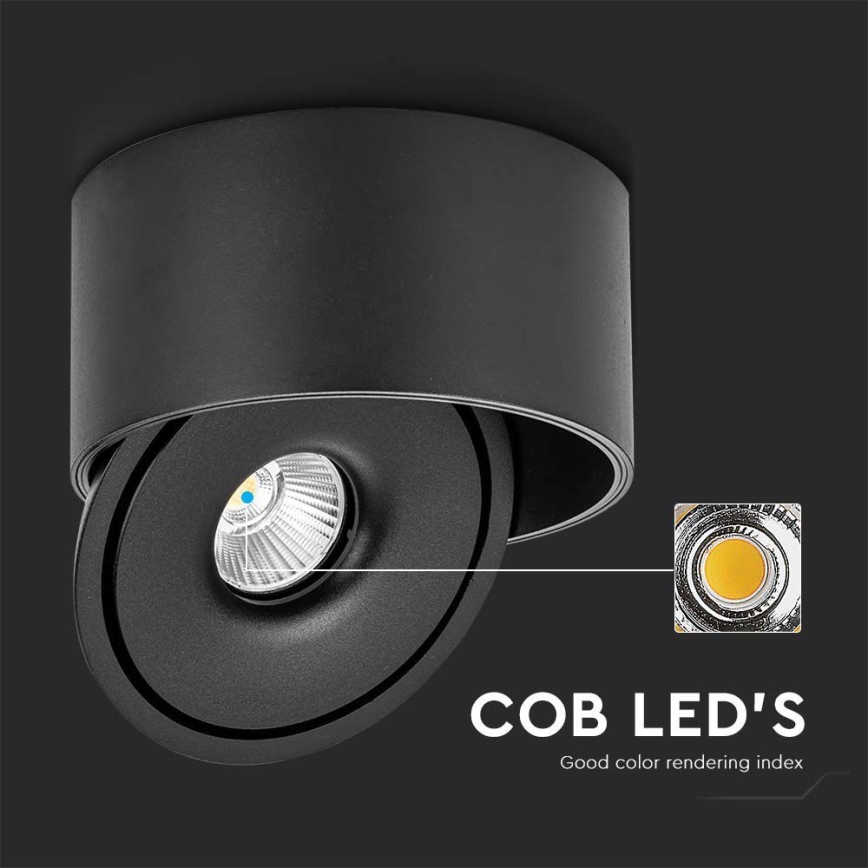 LED Lankstus Akcentinis šviestuvas LED/28W/230V 3000/4000/6400K CRI 90 juoda
